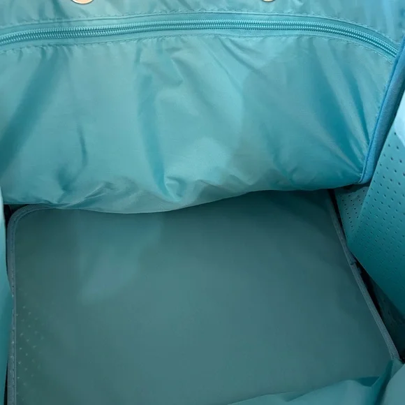 NEW Teal Fish Design Tote Bag Neoprene Large to X-Large summer beach pool resort - Picture 10 of 13